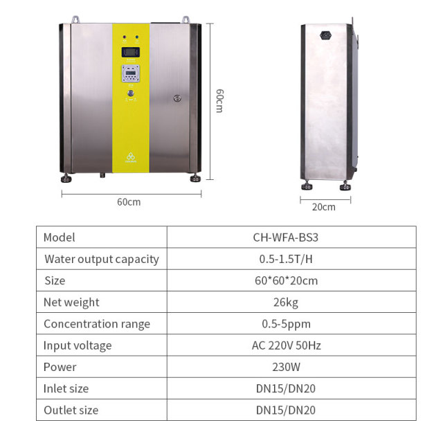 Chuanghuan wall-mounted complete ozone water machine for industrial vegetables and fruits washing