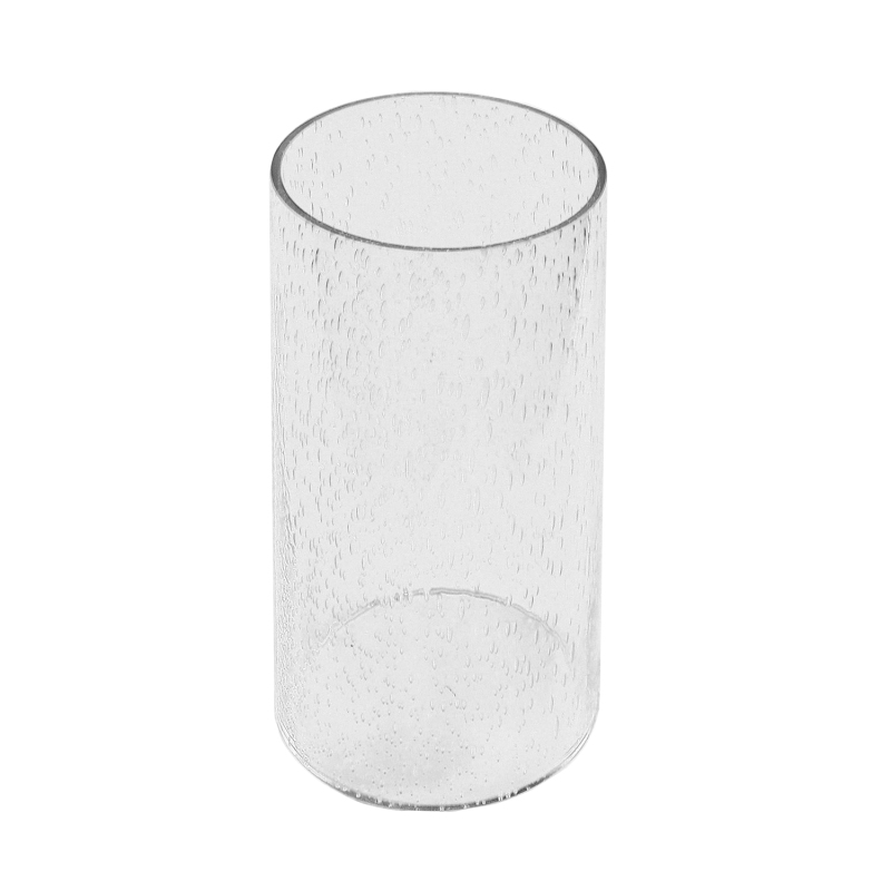 Cylinder Clear Bubble Glass Lamp Shade (Bubble Cylinder with Open Both Ends)-A00002