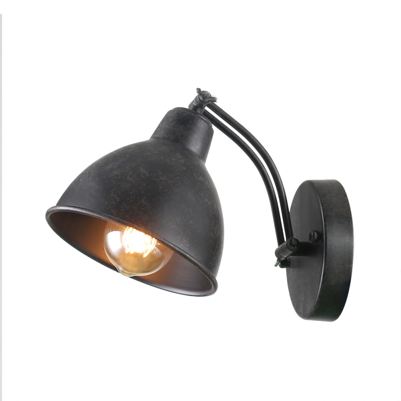 djustable Swing Wall Lamp Arm Metal Wall Light Sconce with Metal Shade Antique Black Finished Bedroom Reading Light 1-Light (W0041)