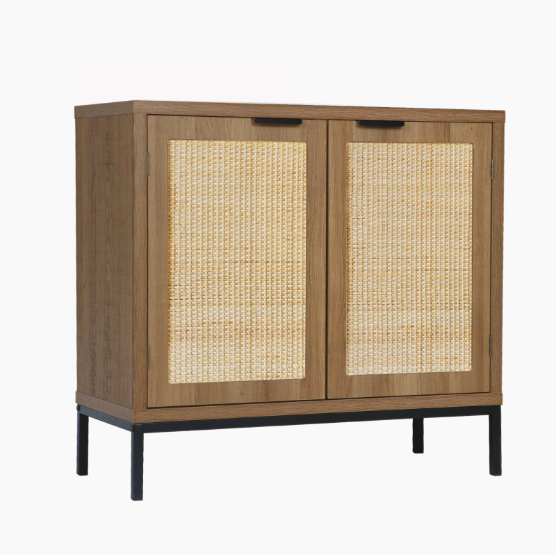 Anmytek Rattan Cabinet with Storage, Sideboard Storage Cabinet