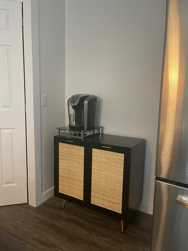 Rattan Sideboard Buffet Storage Cabinet with 2 Doors