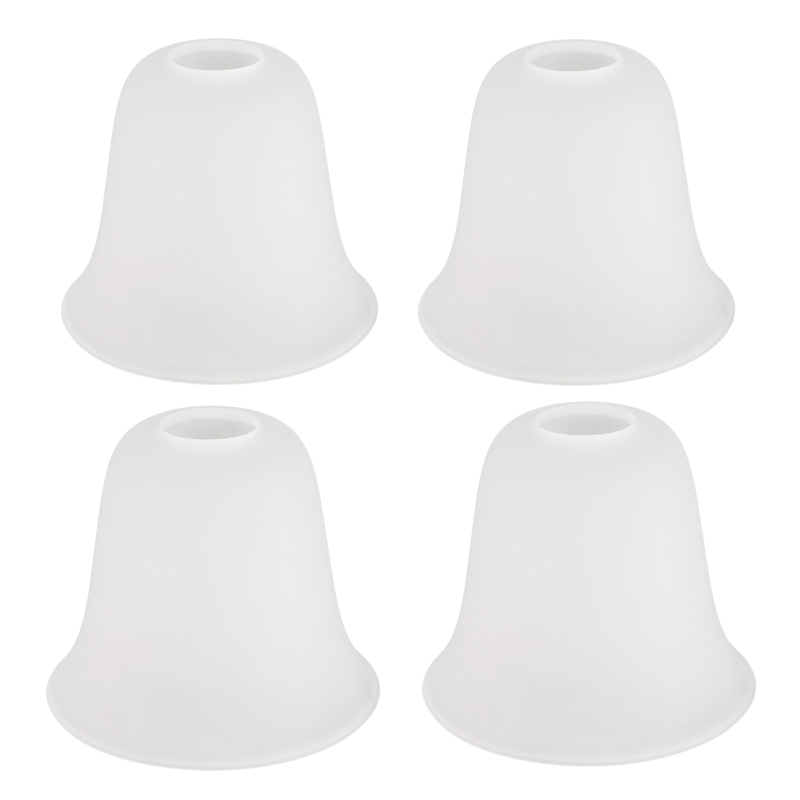 Anmytek 4 Pack Bell Shaped Frosted Glass Lamp Shade, Lighting Fixture Accessory Lampshade Glass Replacement with 1-5/8-inch Opening Fitter