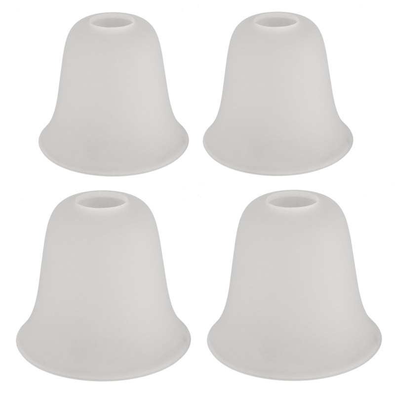 Anmytek 4 Pack Bell Shaped Frosted Glass Lamp Shade, Lighting Fixture Accessory Lampshade Glass Replacement with 1-5/8-inch Opening Fitter