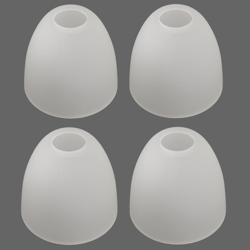 Anmytek 4 Pack Bell Shaped Glass Shade Frosted Light Fixture Shades Replacement for Ceiling Fan Light Wall Light,Lipless with 1-5/8-inch Fitter Opening