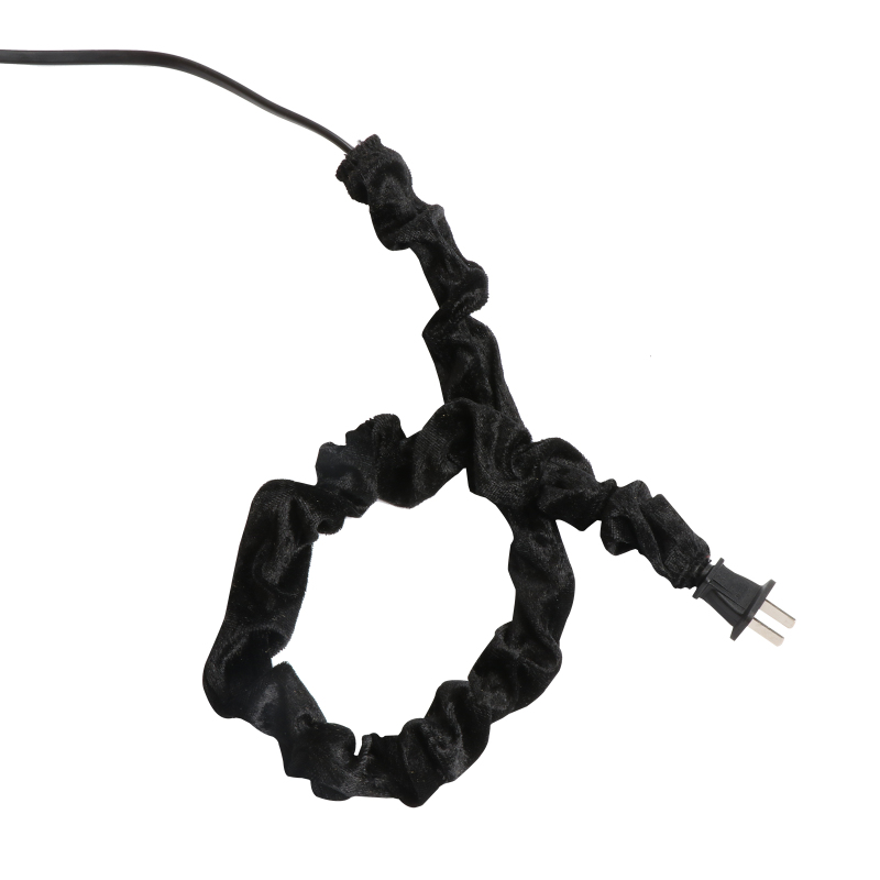Anmytek 2 Pack Cord &amp; Chain Cover 4 feet Velvet Type Fabric, Use for Chandelier Pendant Lighting Chain, Cable Management, Black
