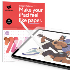 BERSEM [2 PACK] Paper Screen Protector Compatible with iPad 11/iPad 10.2/iPad 9.7//iPad 12.9//iPad 10.9, Write and Draw Like on Paper, Anti Glare with Easy Installation Kit