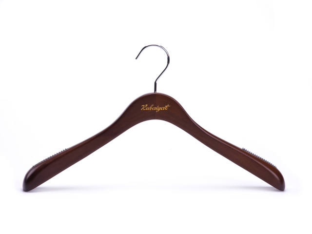 Deluxe Walnut Color Wooden Coat Hanger