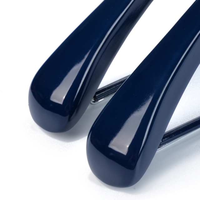 Deluxe Navy Blue Wooden Suit Hanger with Sliding Bar