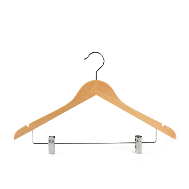 High-Grade Wooden Suit Hangers Skirt Hangers with Clips