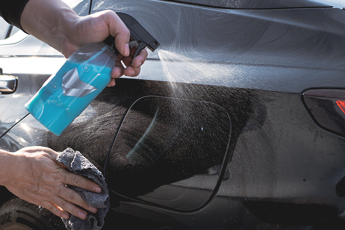 Ceramic spray application with microfiber towel