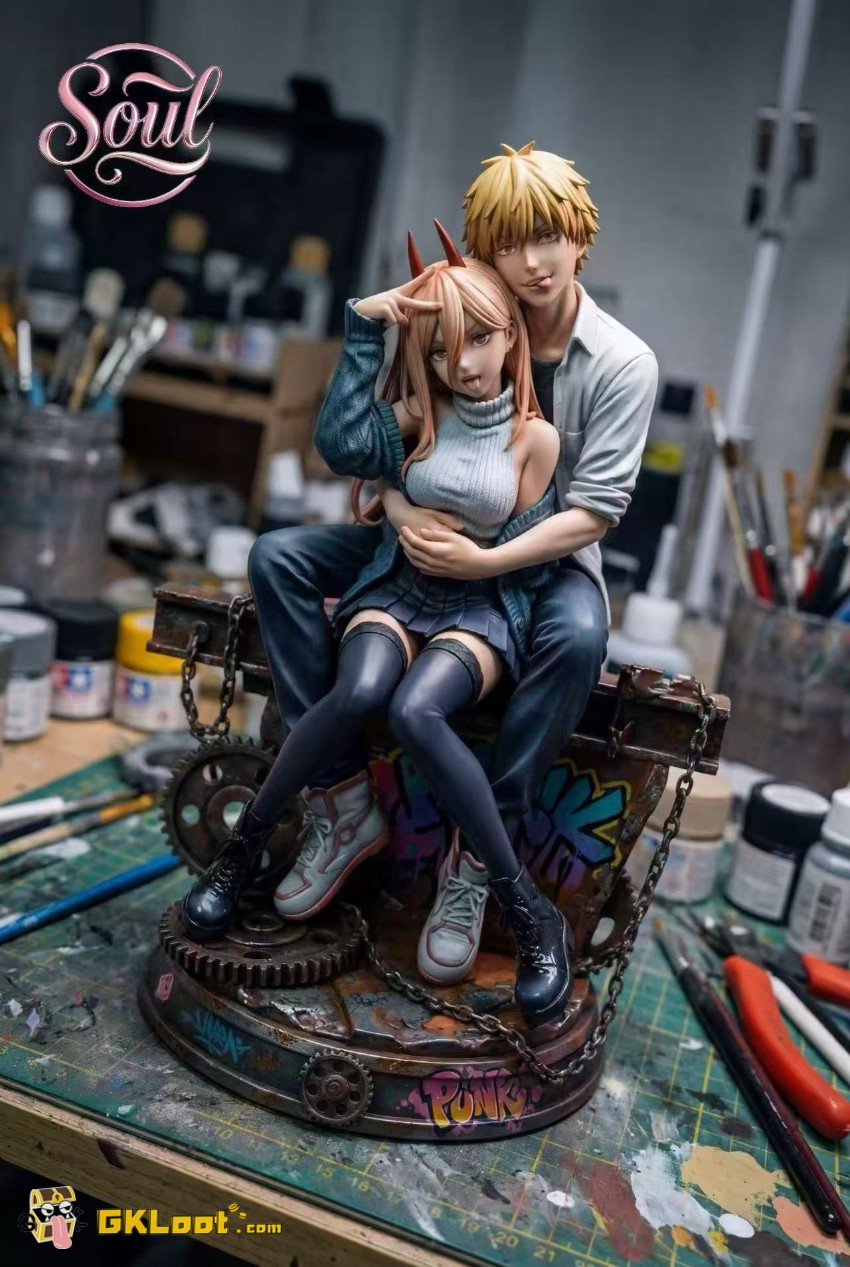 Soul Studio Chainsaw Man Denji & Power Statue - View 2 Soul Studio Chainsaw Man Denji & Power Statue - View 2