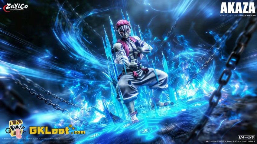 Zayico Studio Demon Slayer Akaza Statue w/ LED - View 2 Zayico Studio Demon Slayer Akaza Statue w/ LED - View 2