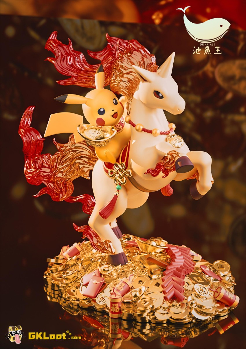 Shima Aji Studio Pokémon Pikachu & Rapidash Statue - View 3 Shima Aji Studio Pokémon Pikachu & Rapidash Statue - View 3