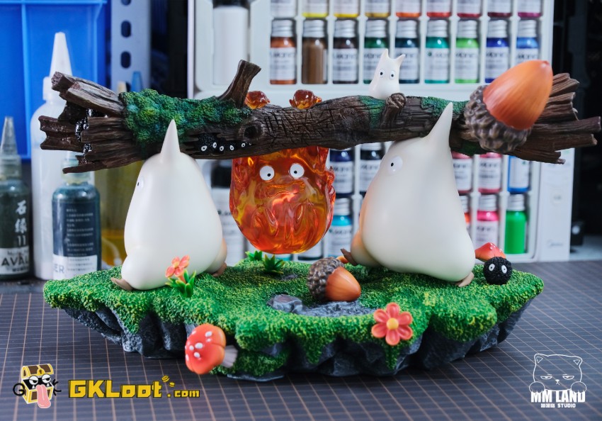 Mmland Studio Howl's Moving Castle & My Neighbor Totoro Calcifer & Totoro Statue w/ LED - View 1 Mmland Studio Howl's Moving Castle & My Neighbor Totoro Calcifer & Totoro Statue w/ LED - View 1