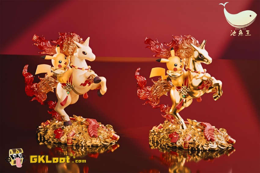 Shima Aji Studio Pokémon Pikachu & Rapidash Statue - View 1 Shima Aji Studio Pokémon Pikachu & Rapidash Statue - View 1