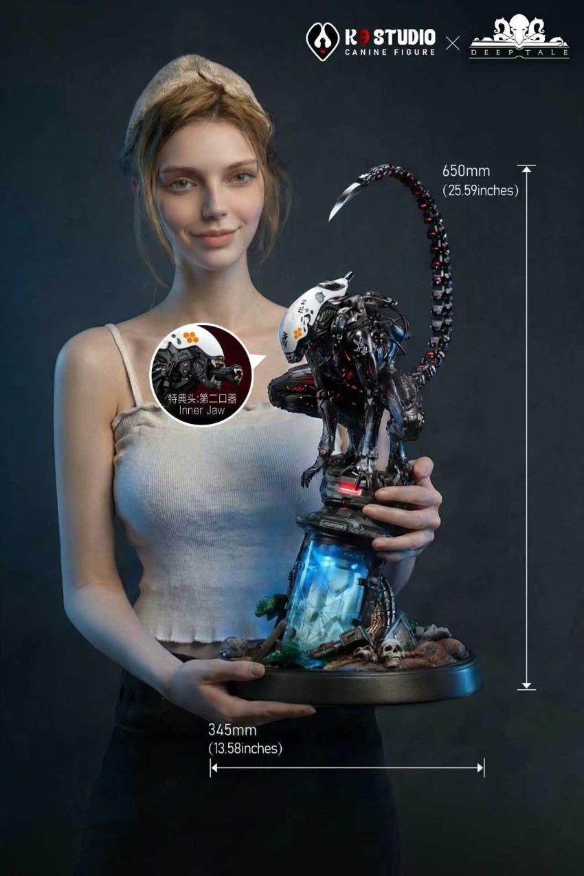 K9 & Deep Tale Studio Alien Mechanical Xenomorph Statue w/ LED - View 11 K9 & Deep Tale Studio Alien Mechanical Xenomorph Statue w/ LED - View 11