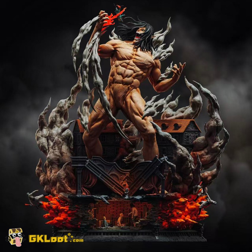 Chikara Studio Attack On Titan Eren Jaeger Statue w/ LED - View 1 Chikara Studio Attack On Titan Eren Jaeger Statue w/ LED - View 1