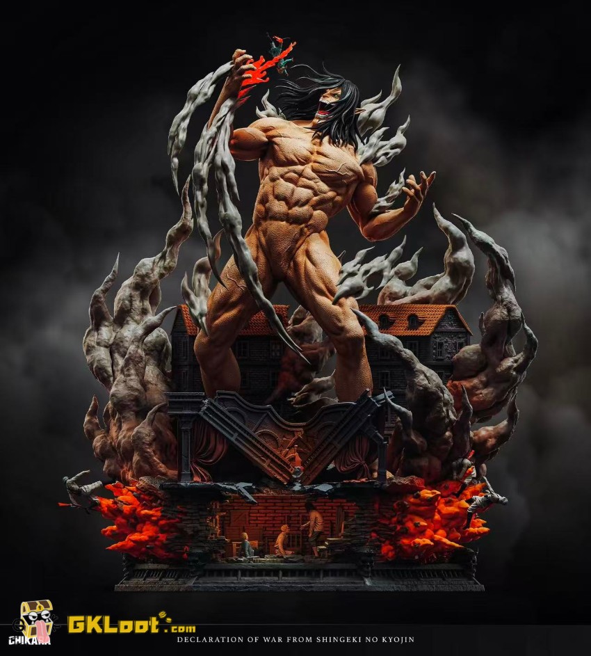 Chikara Studio Attack On Titan Eren Jaeger Statue w/ LED - View 2 Chikara Studio Attack On Titan Eren Jaeger Statue w/ LED - View 2