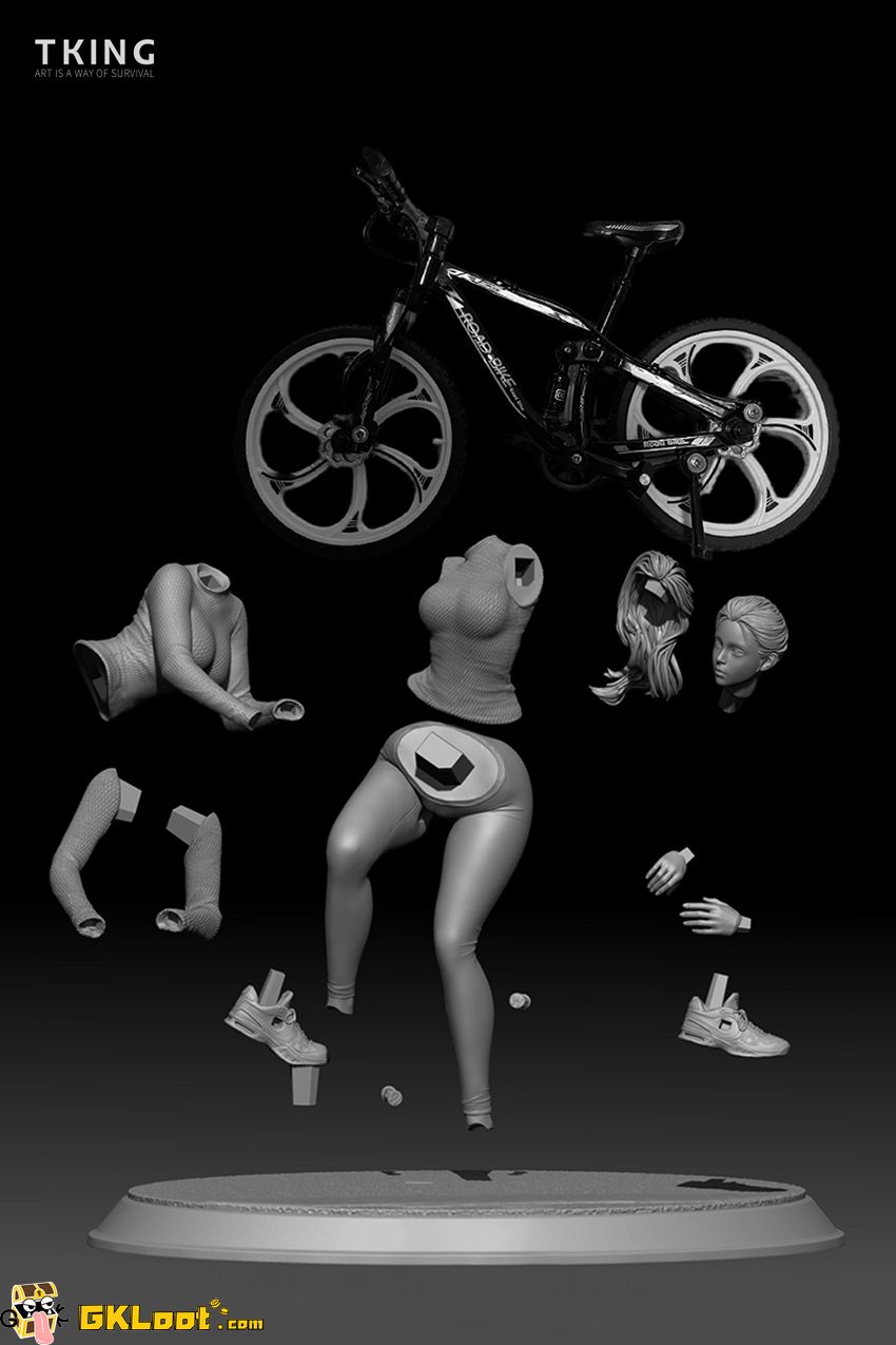 Tking Studio 1/8 Original Cycling Girl Statue - View 2 Tking Studio 1/8 Original Cycling Girl Statue - View 2