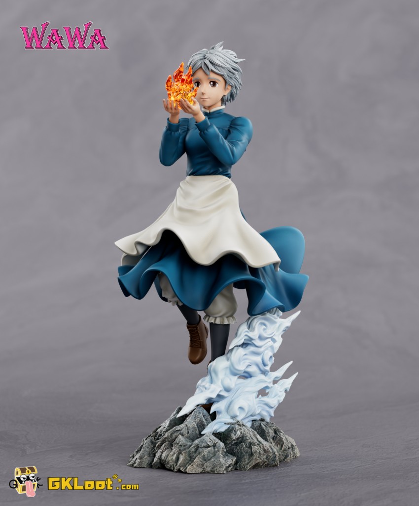 Wawa Studio Howl's Moving Castle Sophie & Calcifer Statue - View 1 Wawa Studio Howl's Moving Castle Sophie & Calcifer Statue - View 1