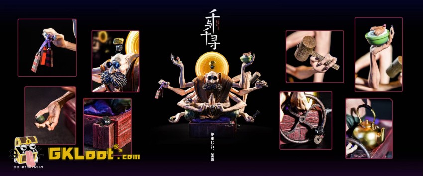 Black Ant & White Deer Studio Spirited Away Kamaji Statue w/ LED - View 5 Black Ant & White Deer Studio Spirited Away Kamaji Statue w/ LED - View 5