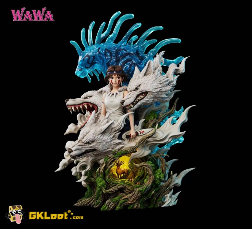 Wawa Studio Princess Mononoke San Statue w/ LED - View 5 Wawa Studio Princess Mononoke San Statue w/ LED - View 5