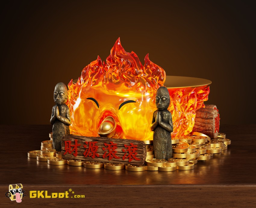 Wawa Studio Howl's Moving Castle Calcifer Statue - View 4 Wawa Studio Howl's Moving Castle Calcifer Statue - View 4