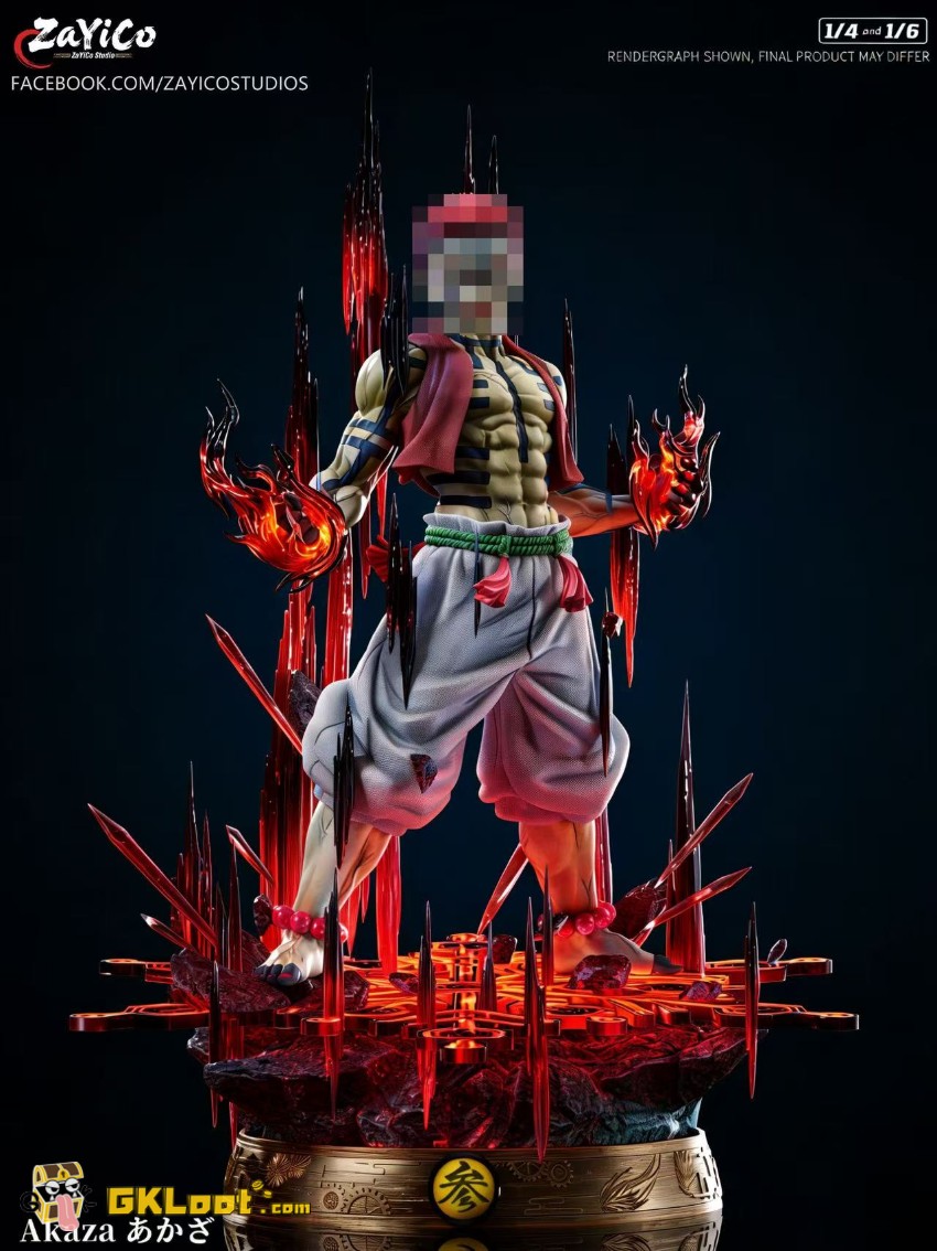 Zayico Studio Demon Slayer Akaza Statue w/ LED - View 2 Zayico Studio Demon Slayer Akaza Statue w/ LED - View 2