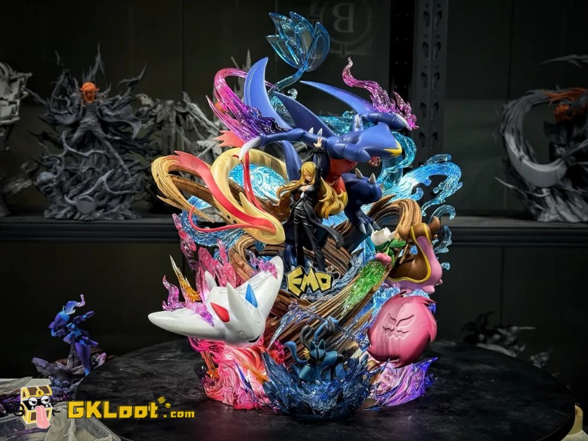 EMO Studio Pokémon Cynthia Statue w/ LED - View 2 EMO Studio Pokémon Cynthia Statue w/ LED - View 2