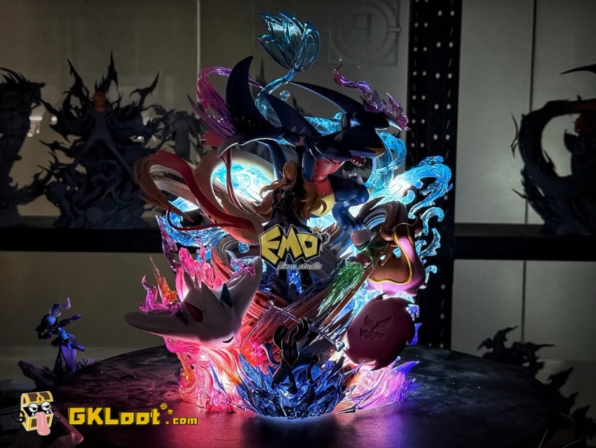 EMO Studio Pokémon Cynthia Statue w/ LED - View 1 EMO Studio Pokémon Cynthia Statue w/ LED - View 1