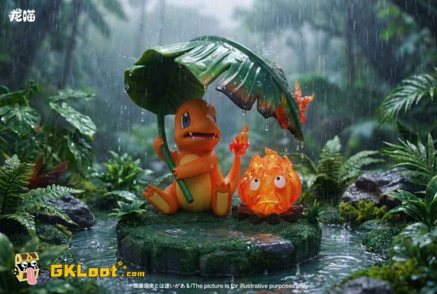Long Miao Studio Pokémon & Howl's Moving Castle & Calcifer Statue - View 3 Long Miao Studio Pokémon & Howl's Moving Castle & Calcifer Statue - View 3