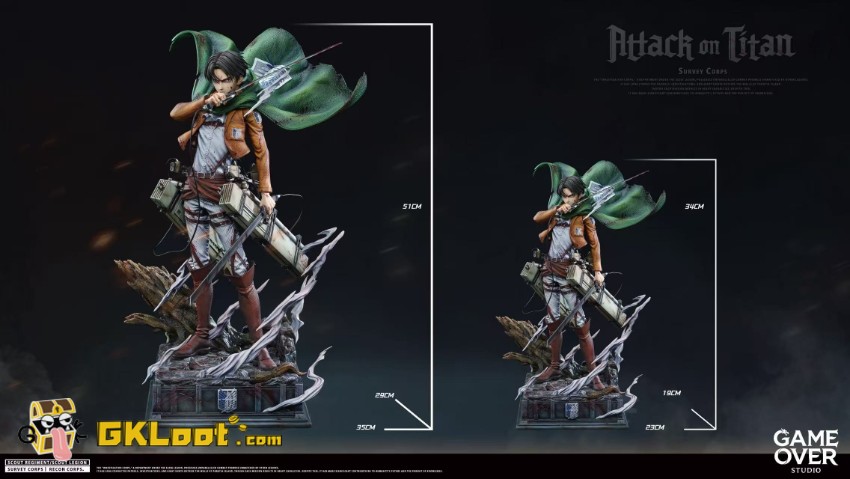 Game Over Studio Attack on Titan Levi Ackerman Statue - View 3 Game Over Studio Attack on Titan Levi Ackerman Statue - View 3