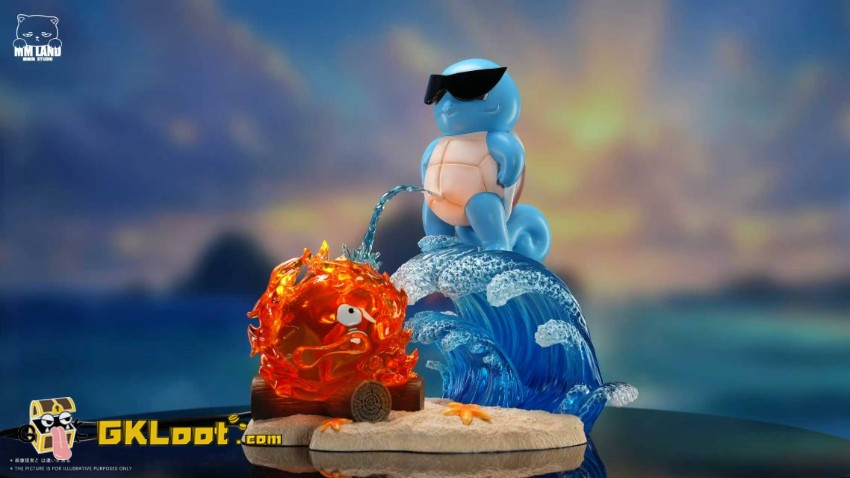 Mmland Studio Pokémon & Howl's Moving Castle Squirtle & Calcifer Statue w/ LED - View 4 Mmland Studio Pokémon & Howl's Moving Castle Squirtle & Calcifer Statue w/ LED - View 4