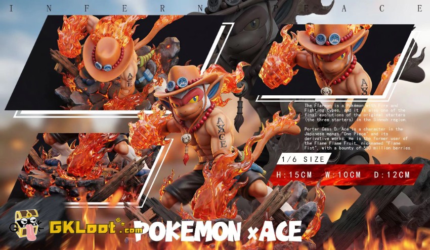 Huan Shou Zao Wu Ju Studio Pokémon Infernape & Machamp Statue - View 3 Huan Shou Zao Wu Ju Studio Pokémon Infernape & Machamp Statue - View 3