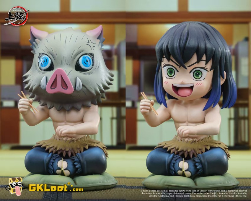 Shang Xian Studio Demon Slayer Tanjiro Kamado & Zenitsu Agatsuma & Inosuke Hashibira & Nezuko Kamado Statue - View 3 Shang Xian Studio Demon Slayer Tanjiro Kamado & Zenitsu Agatsuma & Inosuke Hashibira & Nezuko Kamado Statue - View 3