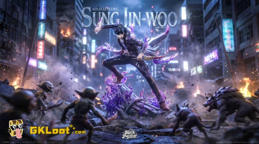 Black Panther Studio 1/6 Solo Leveling Sung Jin Woo & Cha Hae-In Statue - View 3 Black Panther Studio 1/6 Solo Leveling Sung Jin Woo & Cha Hae-In Statue - View 3