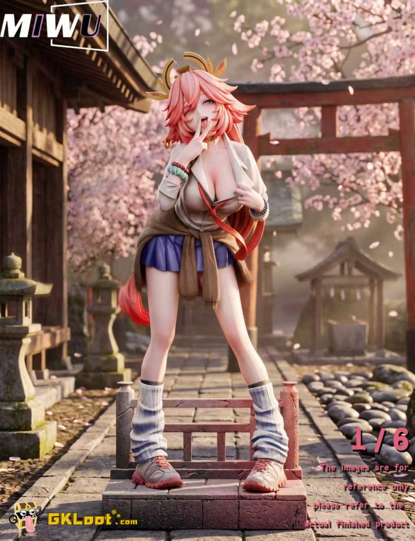 Miwu Studio 1/6 Genshin Impact Raiden Shogun & Yae Miko Statue - View 14 Miwu Studio 1/6 Genshin Impact Raiden Shogun & Yae Miko Statue - View 14