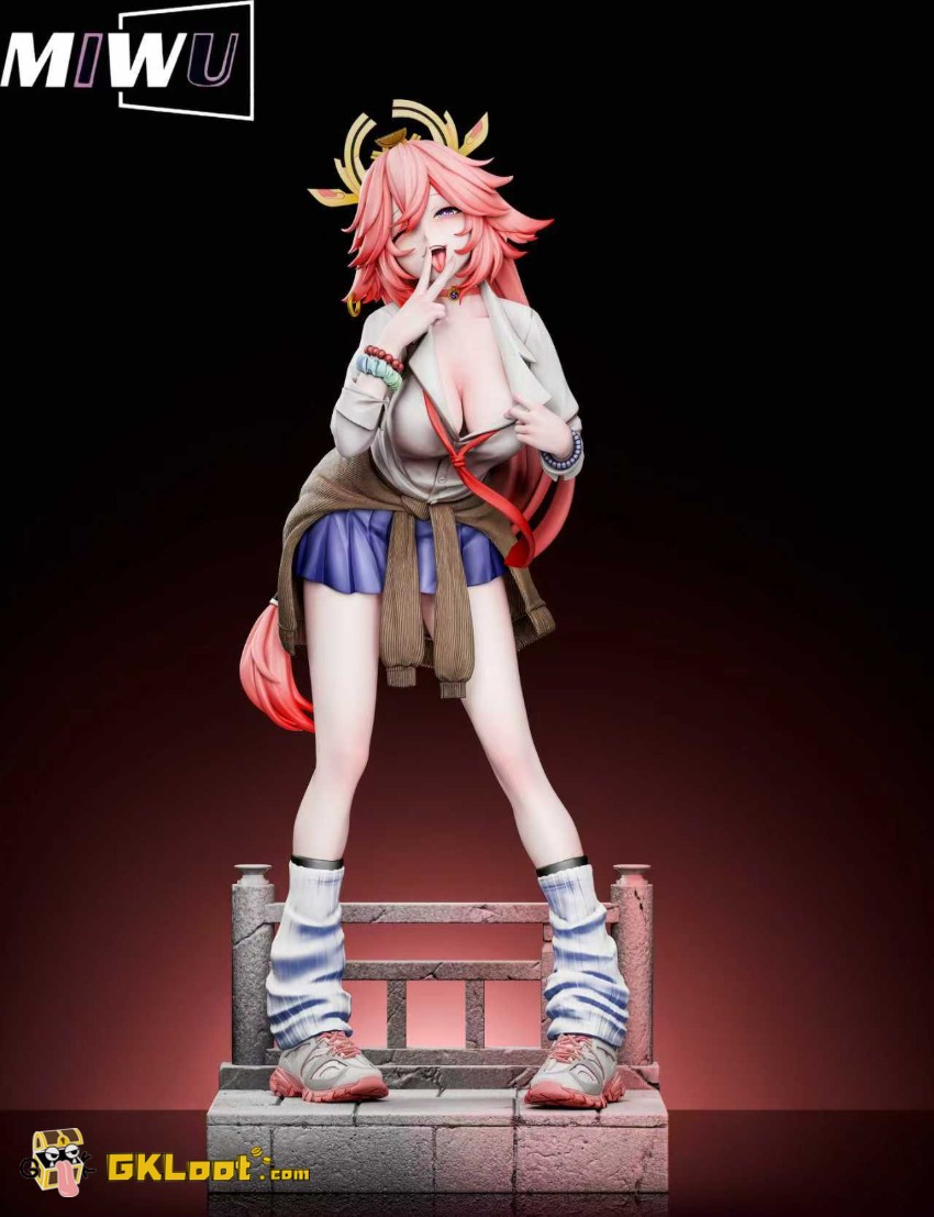 Miwu Studio 1/6 Genshin Impact Raiden Shogun & Yae Miko Statue - View 9 Miwu Studio 1/6 Genshin Impact Raiden Shogun & Yae Miko Statue - View 9
