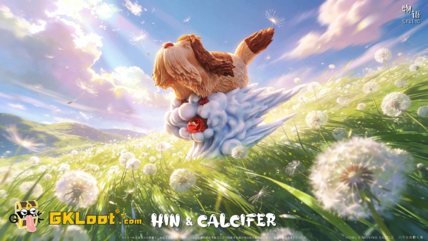 Wu Yu Studio Howl's Moving Castle Calcifer & Heen Statue - View 2 Wu Yu Studio Howl's Moving Castle Calcifer & Heen Statue - View 2