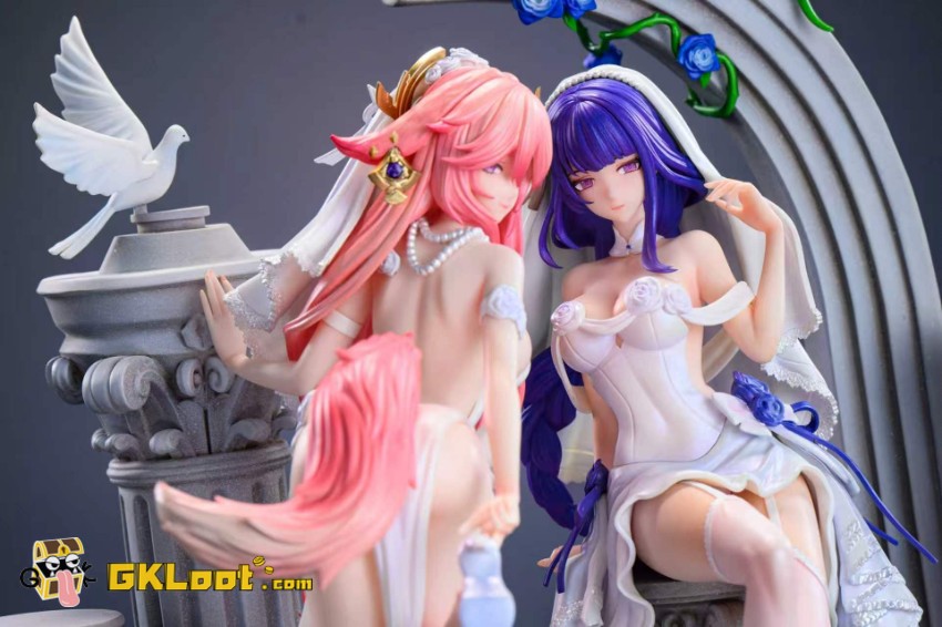 Hakimi Studio 1/6 Genshin Impact Yae Miko & Raiden Shogun Statue - View 2 Hakimi Studio 1/6 Genshin Impact Yae Miko & Raiden Shogun Statue - View 2
