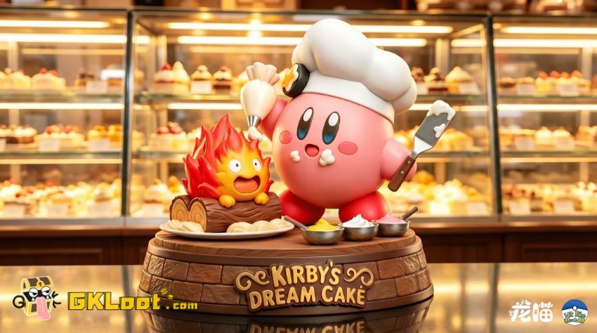 Long Miao & Hit Face Studio Kirby & Howl's Moving Castle Kirby & Calcifer Statue - View 2 Long Miao & Hit Face Studio Kirby & Howl's Moving Castle Kirby & Calcifer Statue - View 2