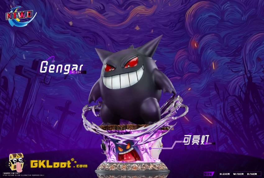 NTWO Studio Pokémon Gengar Statue w/ LED - View 3 NTWO Studio Pokémon Gengar Statue w/ LED - View 3