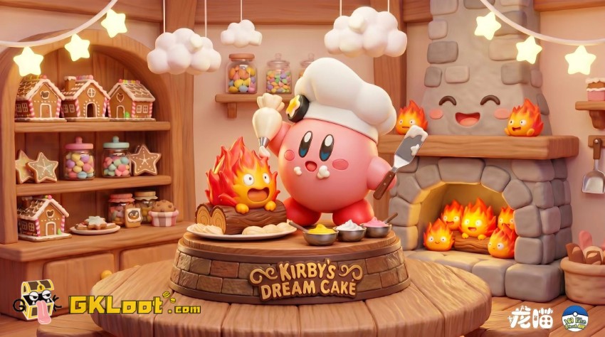 Long Miao & Hit Face Studio Kirby & Howl's Moving Castle Kirby & Calcifer Statue - View 1 Long Miao & Hit Face Studio Kirby & Howl's Moving Castle Kirby & Calcifer Statue - View 1