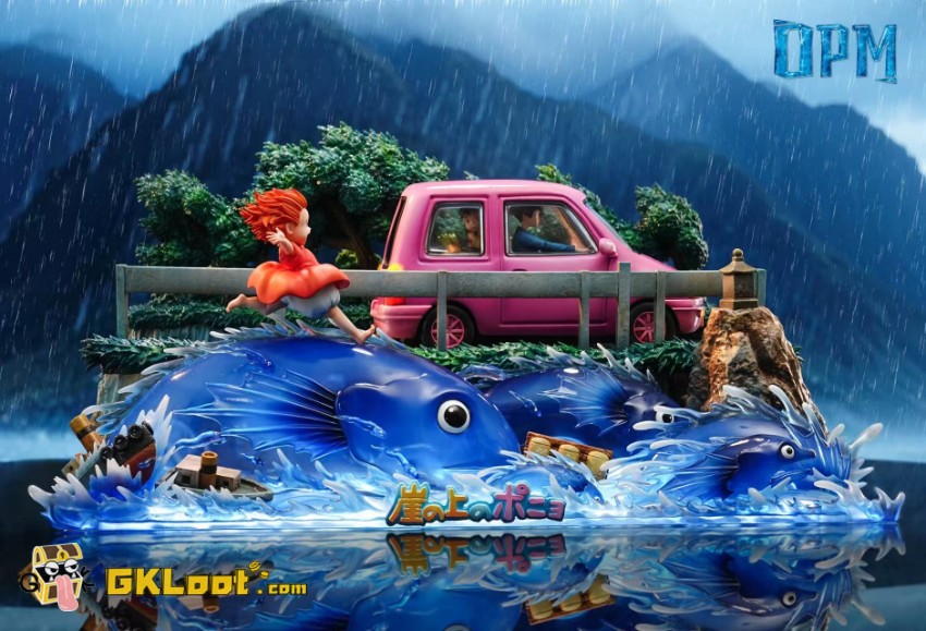 OPM Studio Ponyo on the Cliff by the Sea Ponyo & Sosuke Statue w/ LED - View 2 OPM Studio Ponyo on the Cliff by the Sea Ponyo & Sosuke Statue w/ LED - View 2