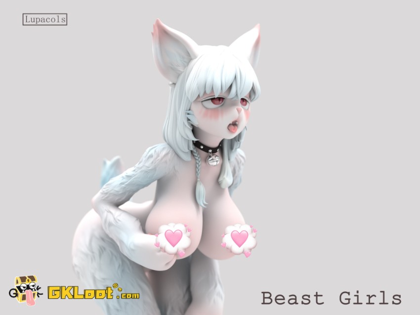 Lupacols Studio Original Pink White Beast Girl - View 7 Lupacols Studio Original Pink White Beast Girl - View 7