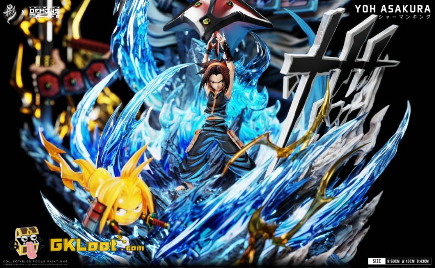 Lue Ying & Demons Studio Shaman King Yoh Asakura Statue w/ LED - View 9 Lue Ying & Demons Studio Shaman King Yoh Asakura Statue w/ LED - View 9