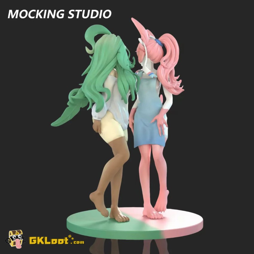 Mocking Studio Pokémon Sylveon & Leafeon Statue - View 7 Mocking Studio Pokémon Sylveon & Leafeon Statue - View 7