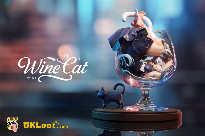 WeArtDoing Studio Original Wine Cat Statue - View 4 WeArtDoing Studio Original Wine Cat Statue - View 4