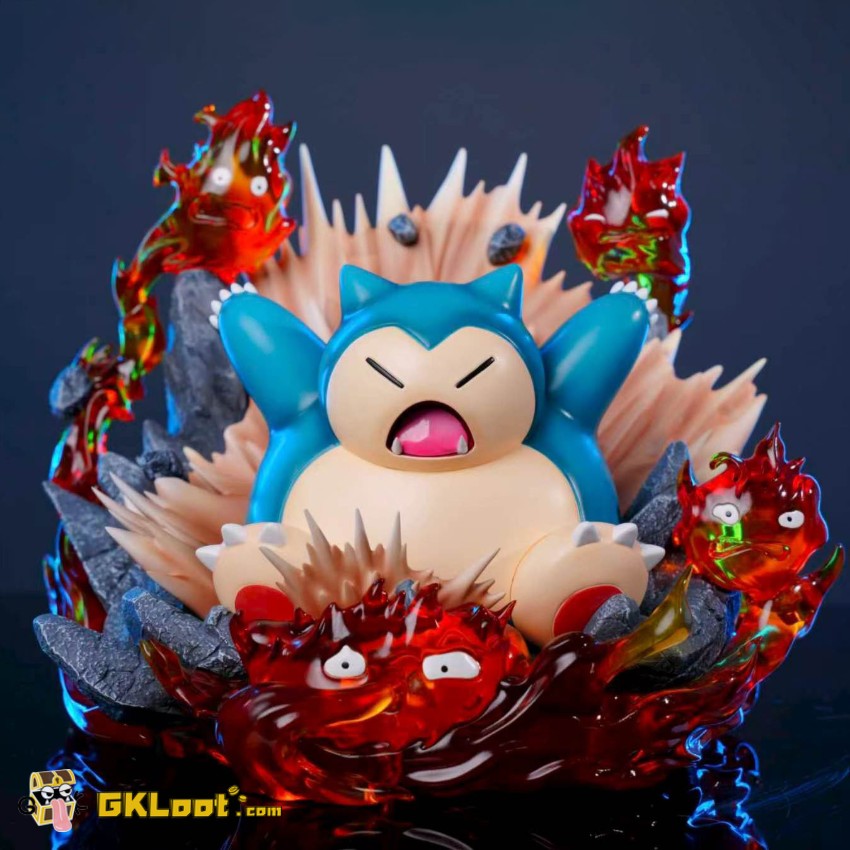 Mmland Studio Pokémon & Howl's Moving Castle Snorlax & Calcifer Statue w/ LED - View 1 Mmland Studio Pokémon & Howl's Moving Castle Snorlax & Calcifer Statue w/ LED - View 1