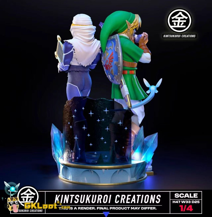 Kintsukuroi Creations Studio 1/4 The Legend of Zelda Link & Sheik Statue w/ LED - View 8 Kintsukuroi Creations Studio 1/4 The Legend of Zelda Link & Sheik Statue w/ LED - View 8